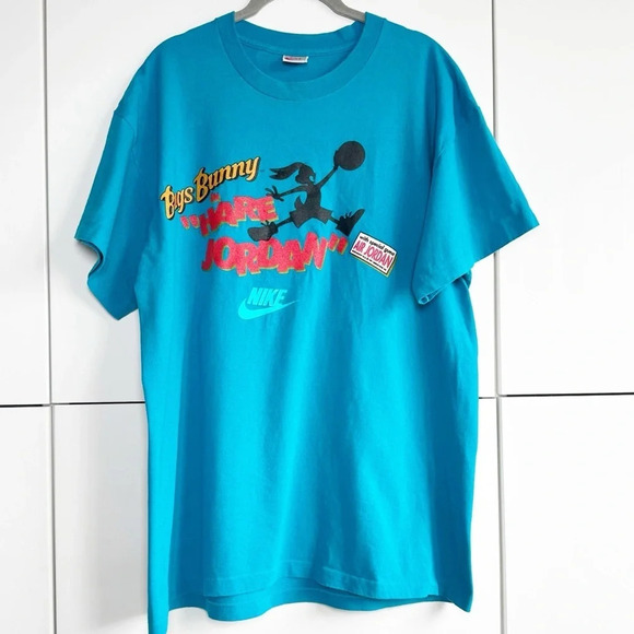 Vintage Michael Jordan T Shirt Looney Toons Bugs Bunny Single Stitch Size XL - Picture 1 of 10